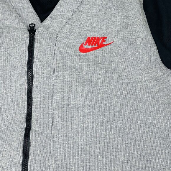 Nike AV-15 Jersey Mens L Gray Full Zip V-Neck Fleece Baseball Style Y2K Sporty - Picture 4 of 15